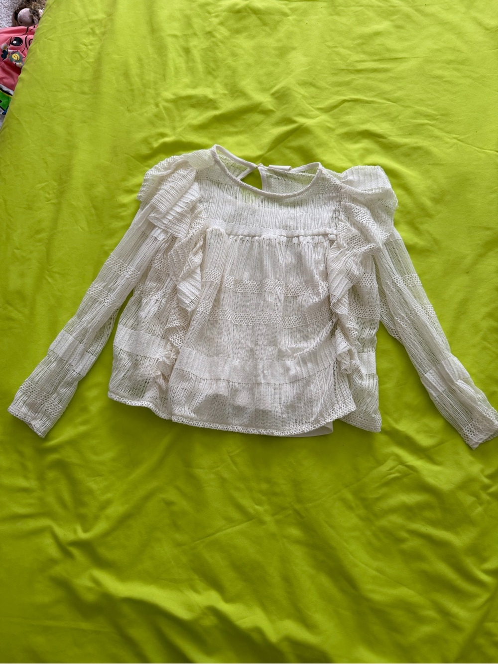 Zara Girls White Knit Lace Top